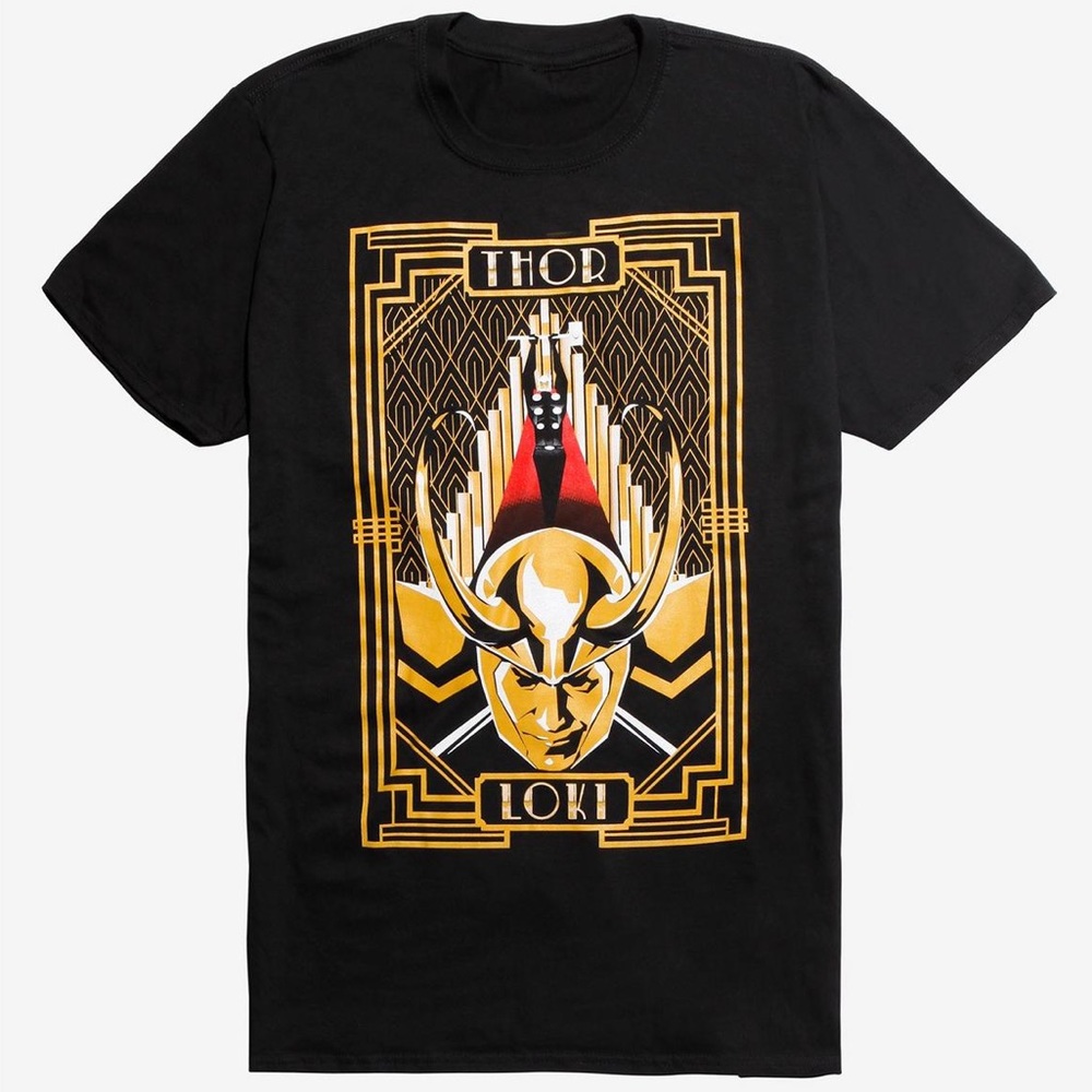 Marvel Thor Loki Art Deco T-Shirt + Free Small Gift!